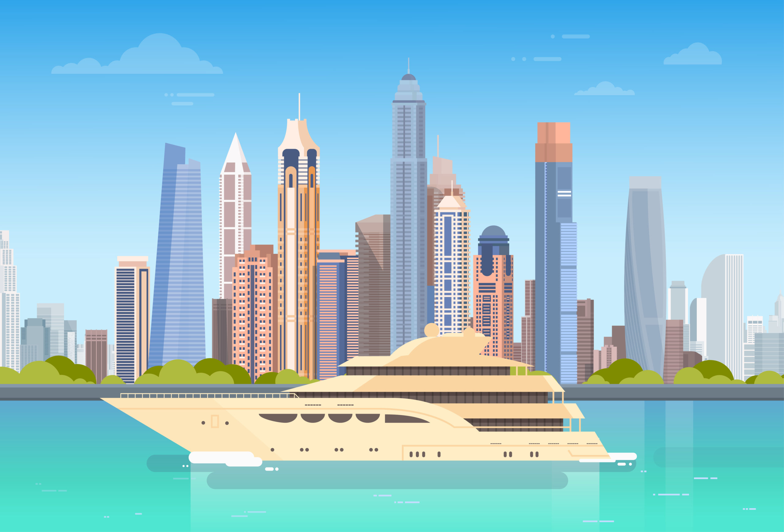 City Skyscraper View Cityscape Background Skyline with Copy Space